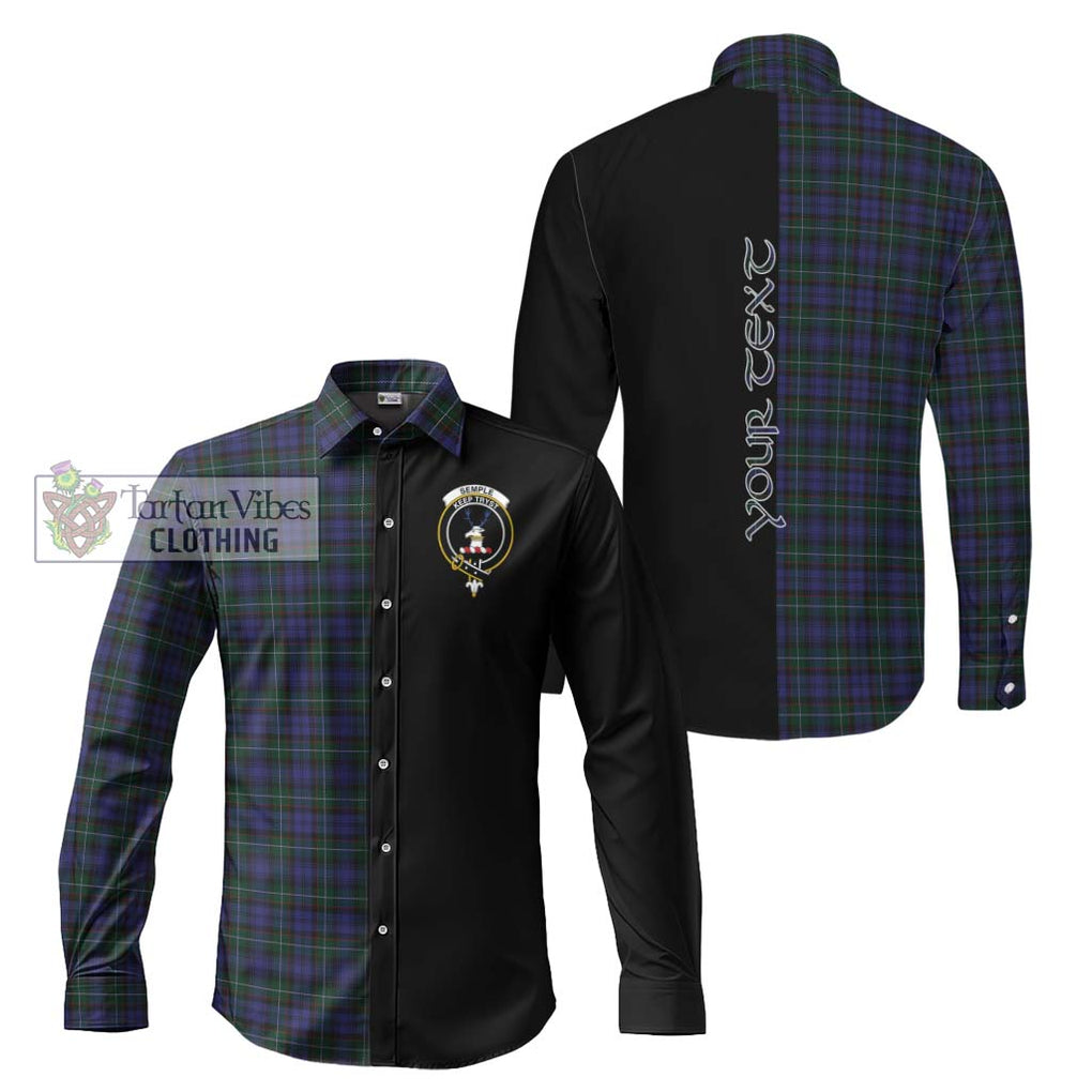 Semple Tartan Long Sleeve Button Shirt with Family Crest and Half Of Me Style Men's Shirt S - Tartanvibesclothing Shop