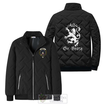 Semple Family Crest Padded Cotton Jacket Lion Rampant Alba Gu Brath Style