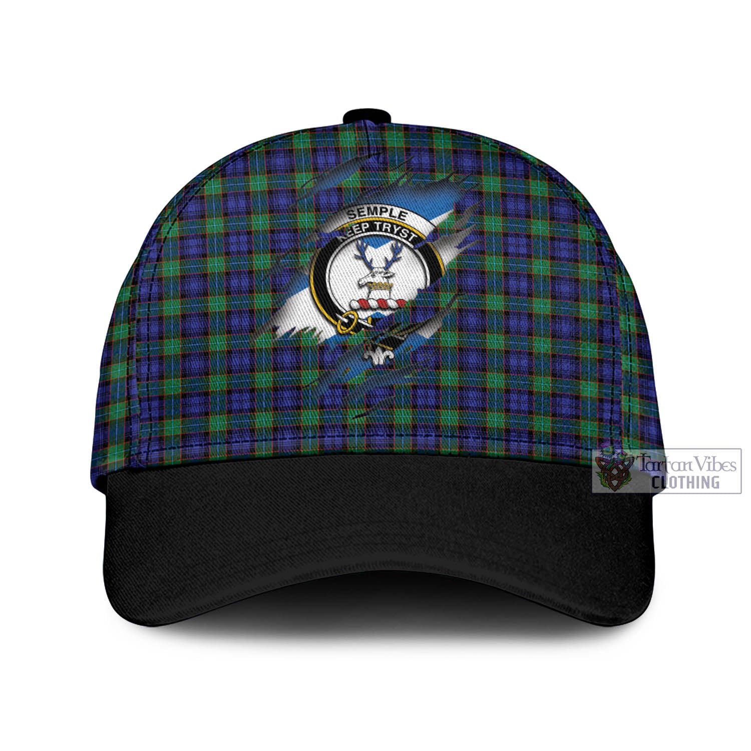 Tartan Vibes Clothing Semple Modern Tartan Classic Cap with Family Crest In Me Style