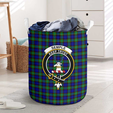 Semple Modern Tartan Laundry Basket with Family Crest One Size - Tartanvibesclothing Shop