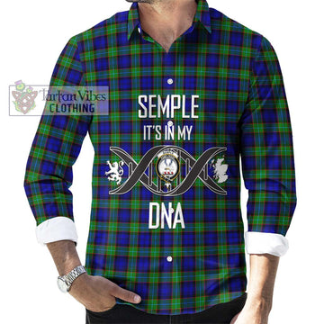 Semple Modern Tartan Long Sleeve Button Shirt with Family Crest DNA In Me Style Men's Shirt S - Tartanvibesclothing Shop