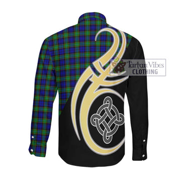 Semple Modern Tartan Long Sleeve Button Shirt with Family Crest and Celtic Symbol Style Men's Shirt - Tartan Vibes Clothing