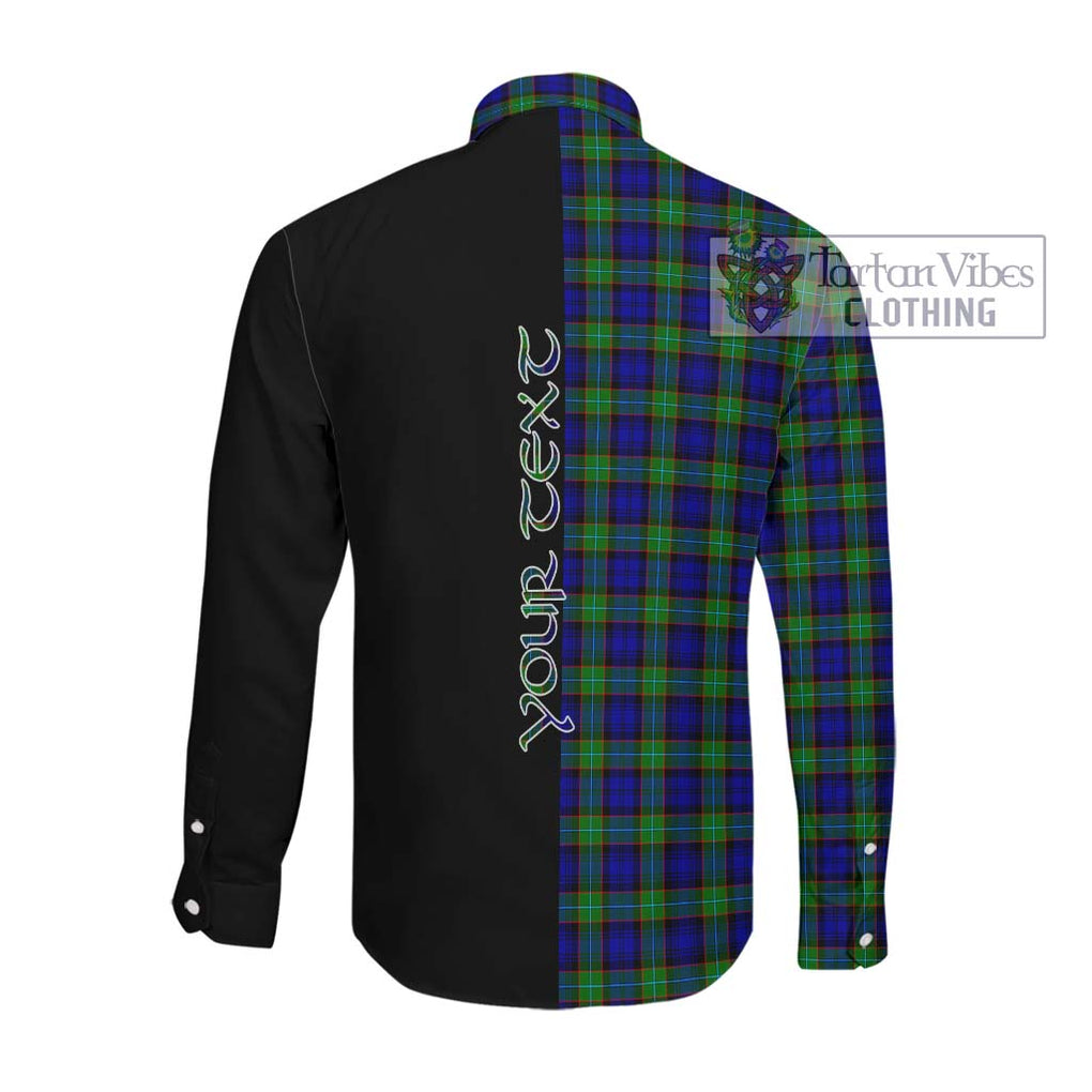 Semple Modern Tartan Long Sleeve Button Shirt with Family Crest and Half Of Me Style Men's Shirt - Tartanvibesclothing Shop