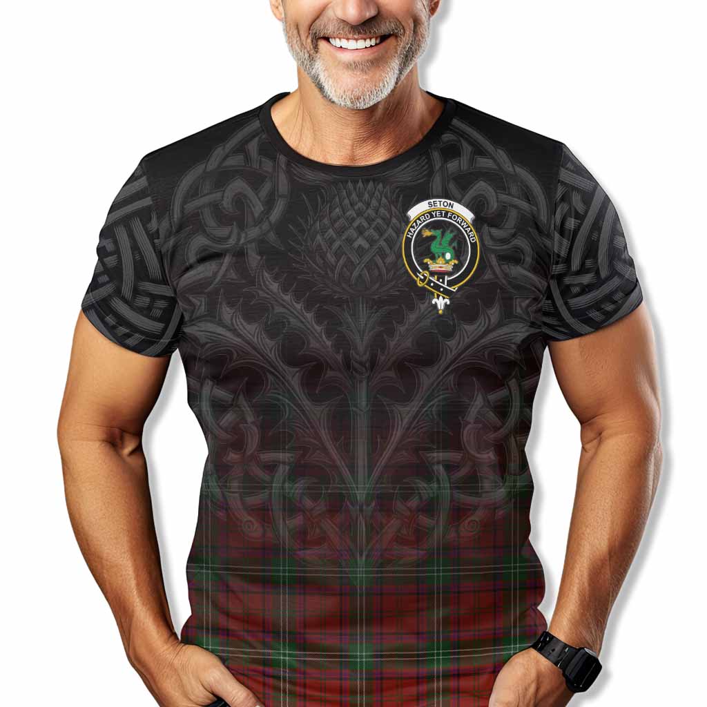 Seton Tartan T-Shirt with Family Crest Celtic Thistle Vibes Kid's Shirt - Tartan Vibes Clothing
