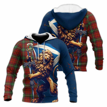 Seton Tartan Family Crest Knitted Hoodie with Scottish Majestic Lion Unisex Knitted Pullover Hoodie - Tartan Vibes Clothing