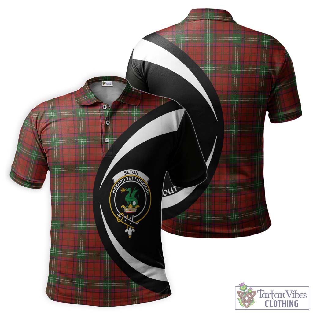 Seton Tartan Men's Polo Shirt with Family Crest Circle Style Kid - Tartan Vibes Clothing