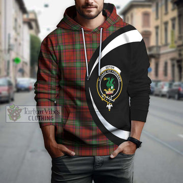 Seton Tartan Hoodie with Family Crest Circle Style Zip Hoodie - Tartan Vibes Clothing
