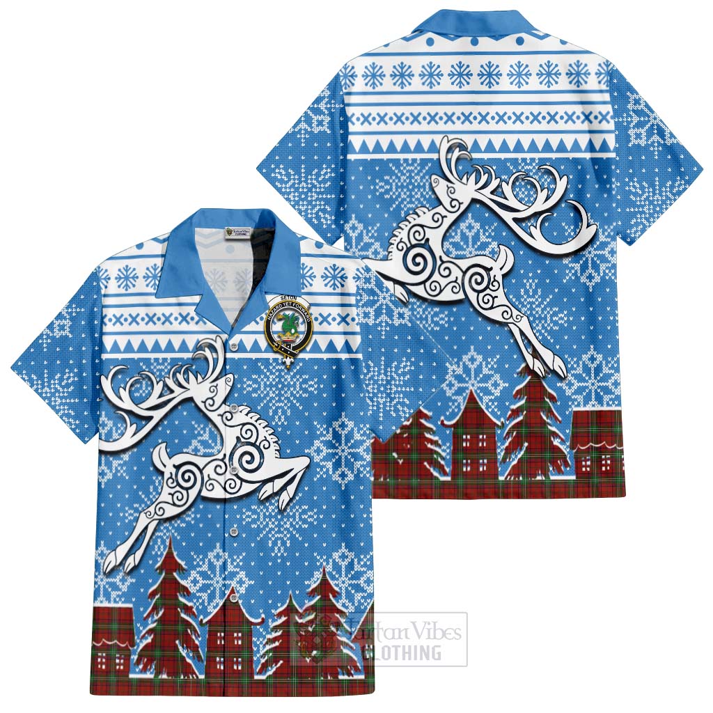 Seton Clan Christmas Hawaiian Shirt Celtic Reindeer Style Kid - Tartan Vibes Clothing
