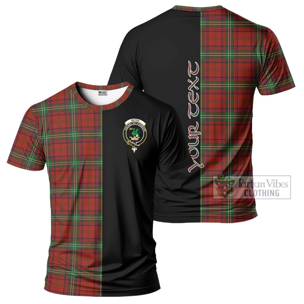 Seton Tartan T-Shirt with Family Crest and Half Of Me Style Kid's Shirt - Tartan Vibes Clothing
