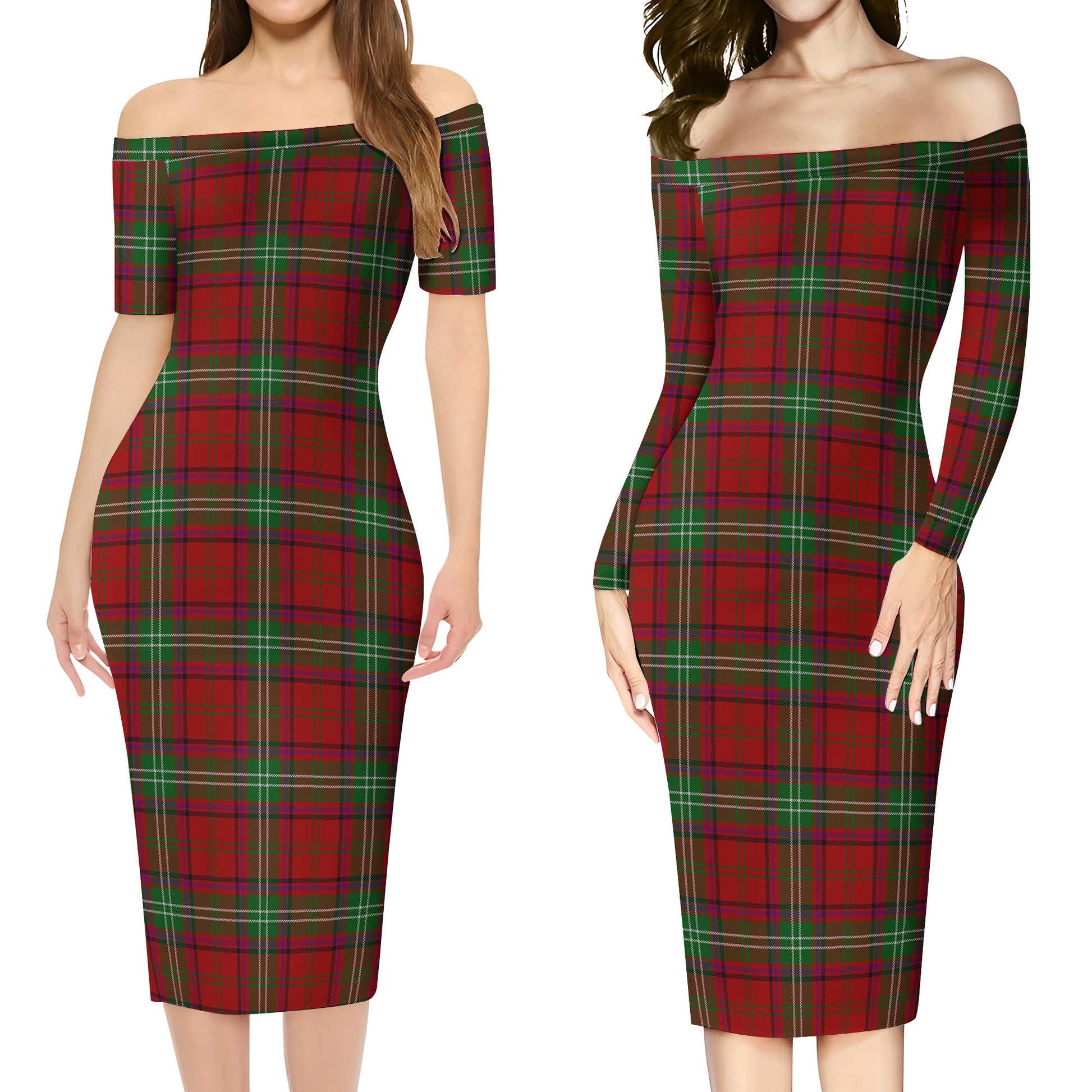 Seton Tartan Off Shoulder Lady Dress Women's Dress - Tartan Vibes Clothing