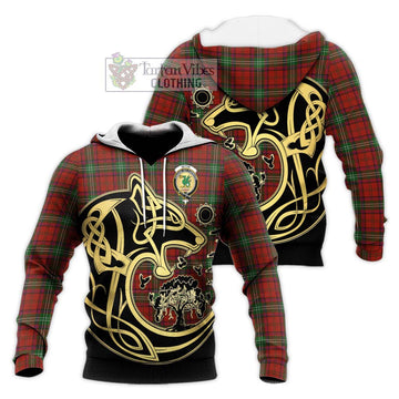 Seton Tartan Knitted Hoodie with Family Crest Celtic Wolf Style Unisex Knitted Pullover Hoodie - Tartan Vibes Clothing