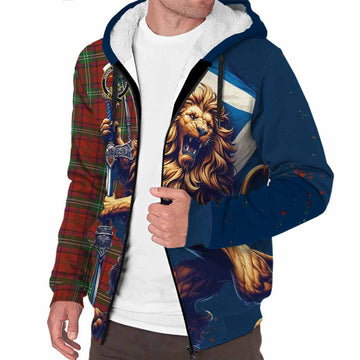 Seton Tartan Family Crest Sherpa Hoodie with Scottish Majestic Lion Unisex S - Tartan Vibes Clothing