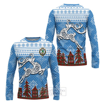 Seton Clan Christmas Long Sleeve T-Shirt Celtic Reindeer Style Unisex - Tartan Vibes Clothing