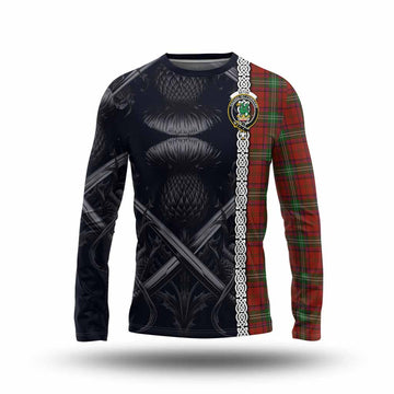 Seton Tartan Long Sleeve T-Shirt with Family Crest Cross Sword Thistle Celtic Vibes Unisex - Tartan Vibes Clothing