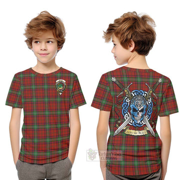 Seton Tartan Kid T-Shirt with Family Crest Celtic Skull Style Youth XL Size14 - Tartan Vibes Clothing