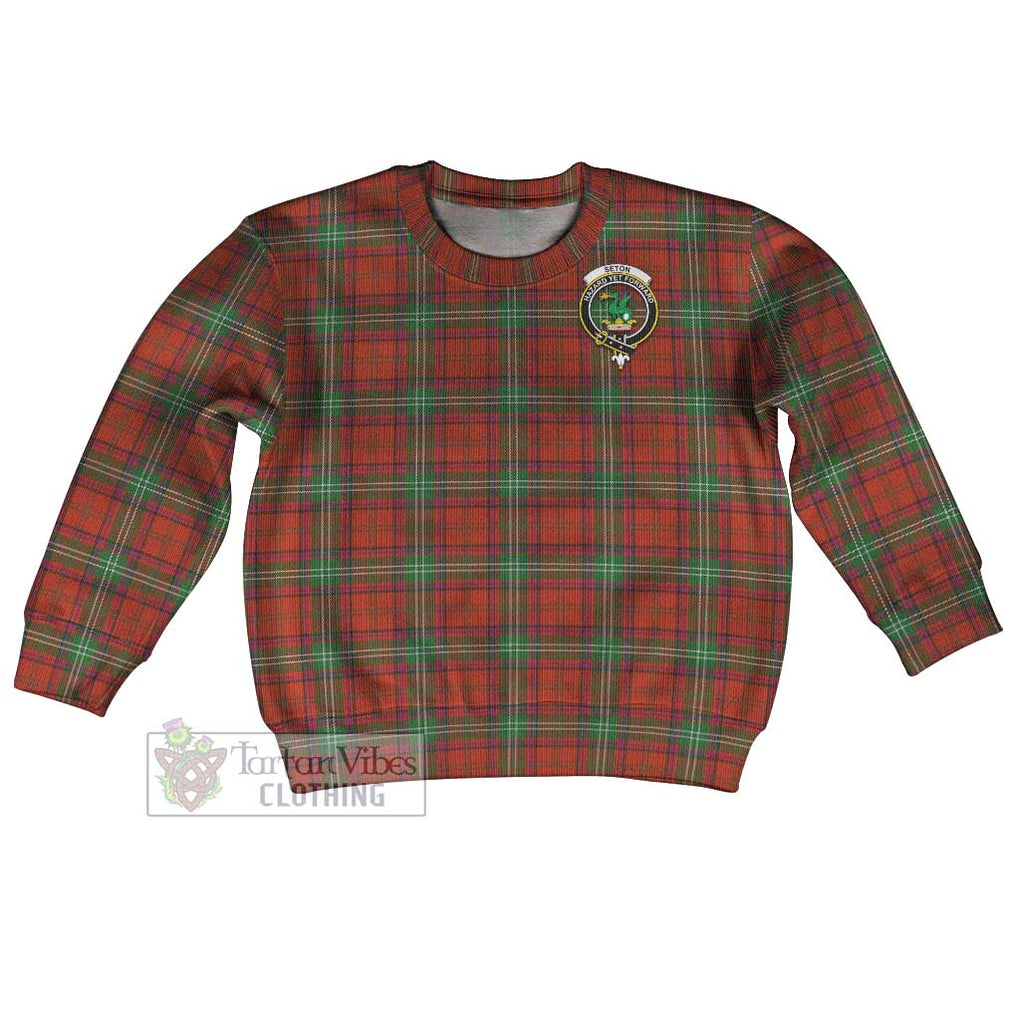 Seton Tartan Kid Ugly Sweater with Family Crest Kid - Tartan Vibes Clothing