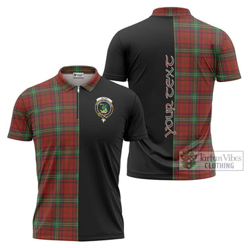 Seton Tartan Zipper Polo Shirt with Family Crest and Half Of Me Style Unisex - Tartan Vibes Clothing