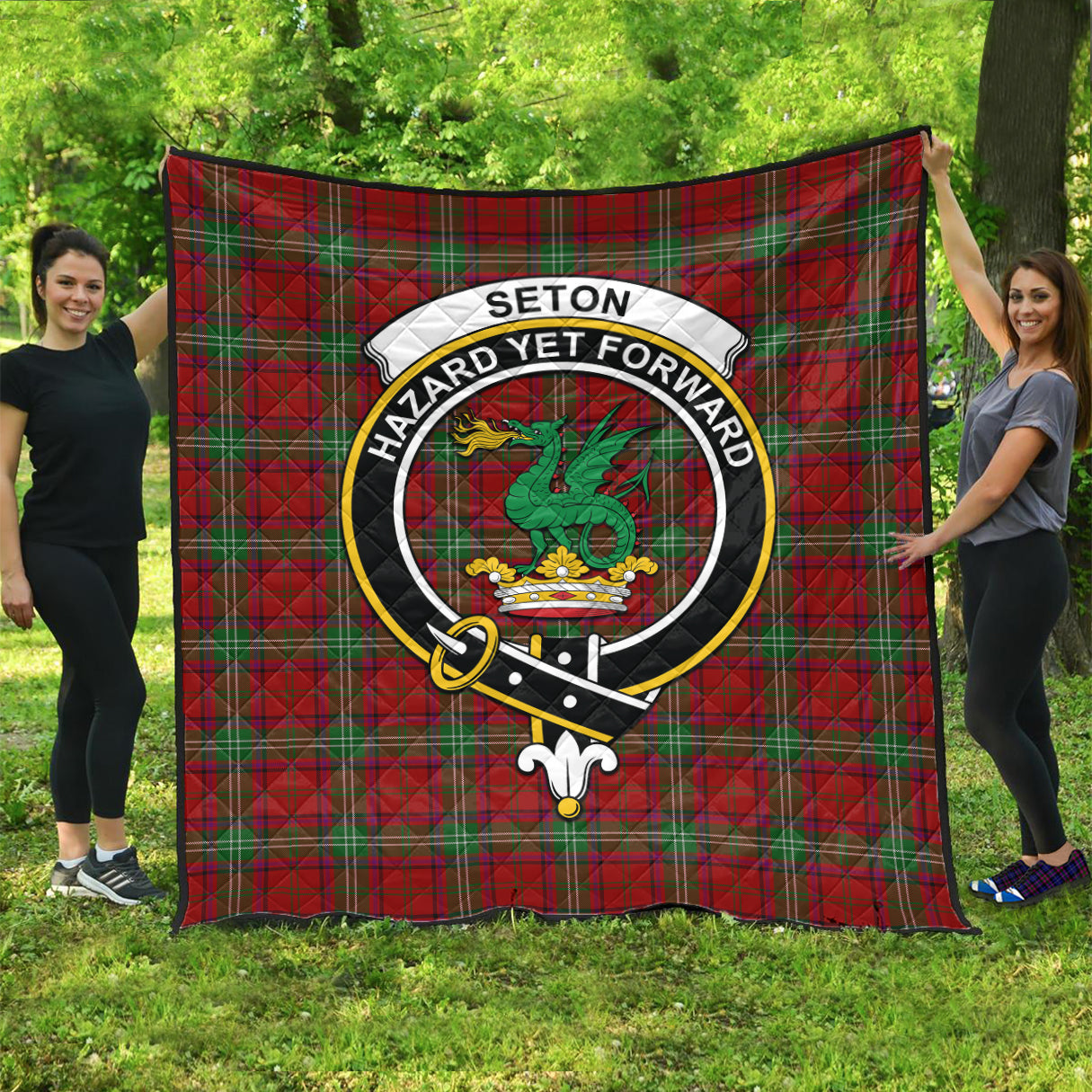 Seton Hunting Modern Family Tartan Crest Wave Style Bedding Set