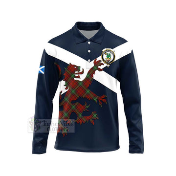 Seton Tartan Lion Rampant Long Sleeve Polo Shirt Proudly Display Your Heritage with Alba Gu Brath and Clan Name Unisex - Tartan Vibes Clothing