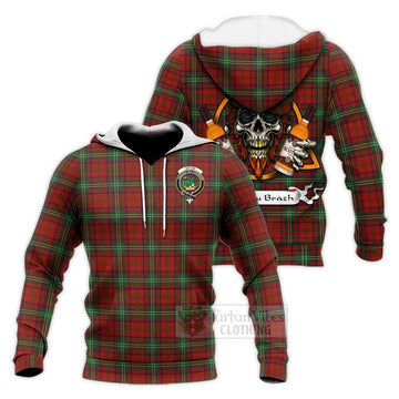 Seton Tartan Knitted Hoodie with Family Crest and Bearded Skull Holding Bottles of Whiskey Unisex Knitted Pullover Hoodie - Tartan Vibes Clothing