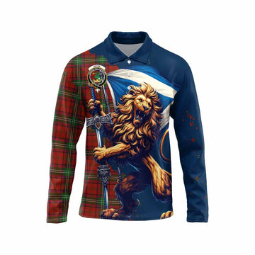Seton Tartan Family Crest Long Sleeve Polo Shirt with Scottish Majestic Lion Unisex - Tartan Vibes Clothing