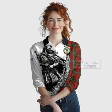 Seton Tartan Clan Crest Women's Casual Shirt with Highlander Warrior Celtic Style Female - Tartan Vibes Clothing