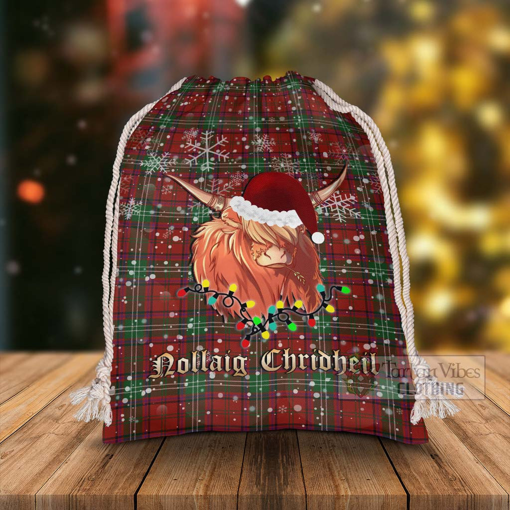 Seton Tartan Christmas Santa's Bag with Twinkle Highland Cattle - Tartan Vibes Clothing
