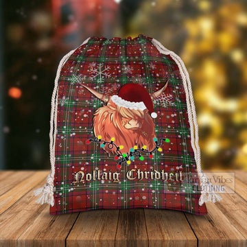 Seton Tartan Christmas Santa's Bag with Twinkle Highland Cattle - Tartan Vibes Clothing