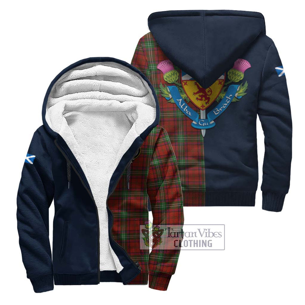 Seton Tartan Sherpa Hoodie Alba with Scottish Lion Royal Arm Half Style Unisex S - Tartan Vibes Clothing