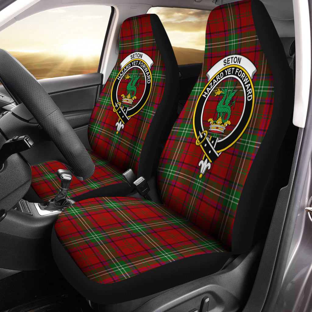 Seton Tartan Car Seat Cover with Family Crest One Size - Tartan Vibes Clothing