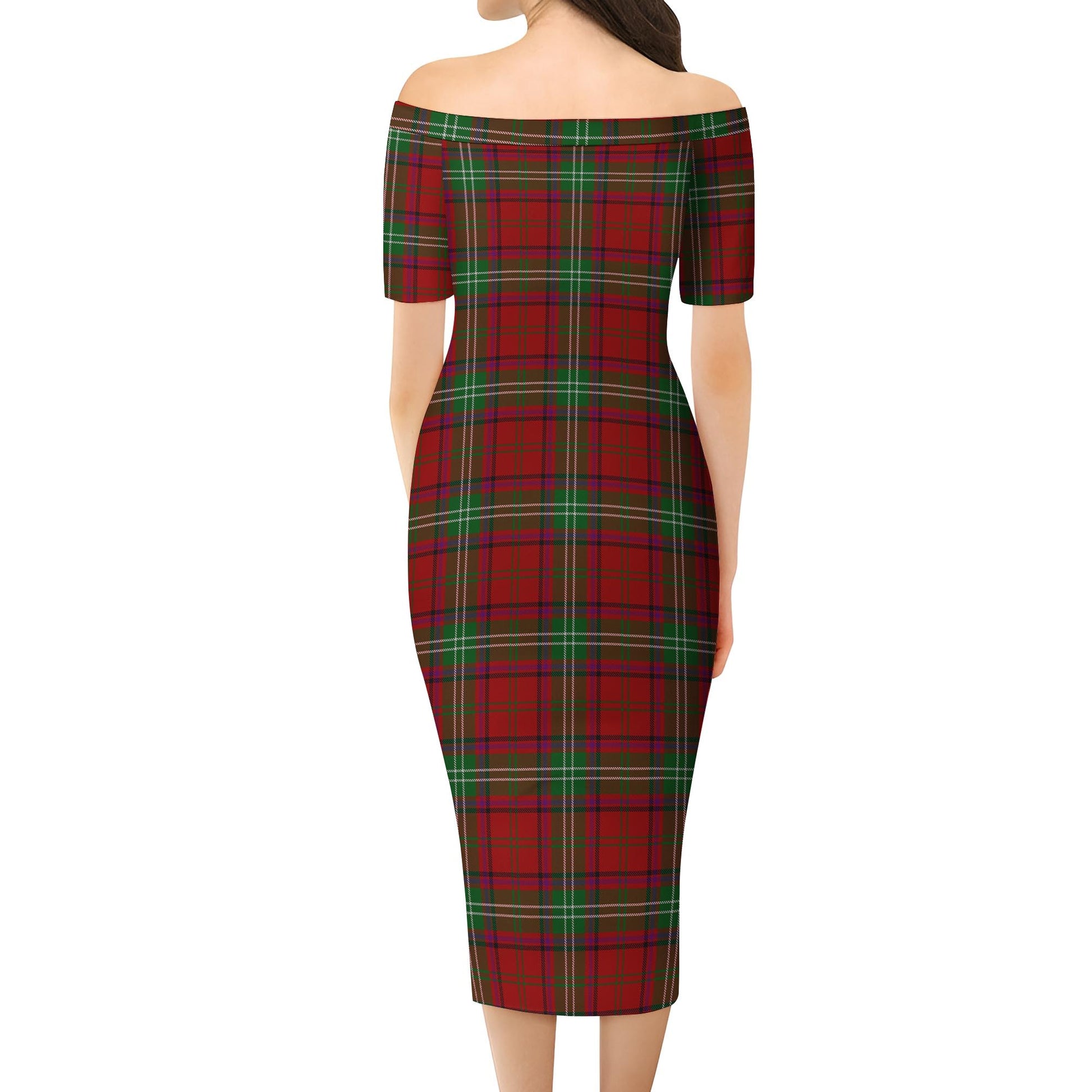 Seton Tartan Off Shoulder Lady Dress - Tartan Vibes Clothing