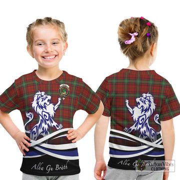 Seton Tartan Kid T-Shirt with Alba Gu Brath Regal Lion Emblem - Tartan Vibes Clothing