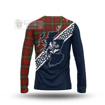 Seton Tartan Long Sleeve T-Shirt Featuring Thistle and Scotland Map - Tartan Vibes Clothing