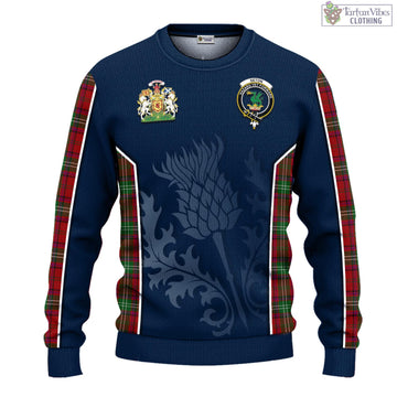 Tartan Vibes Clothing Seton Tartan Knitted Sweatshirt with Family Crest and Scottish Thistle Vibes Sport Style