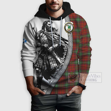 Seton Tartan Clan Crest Hoodie with Highlander Warrior Celtic Style - Tartan Vibes Clothing