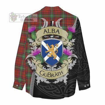 Seton Tartan Family Crest Women's Casual Shirt Lion Rampant Royal Thistle Shield Celtic Inspired - Tartan Vibes Clothing