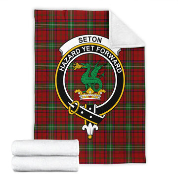 Seton Tartan Blanket with Family Crest