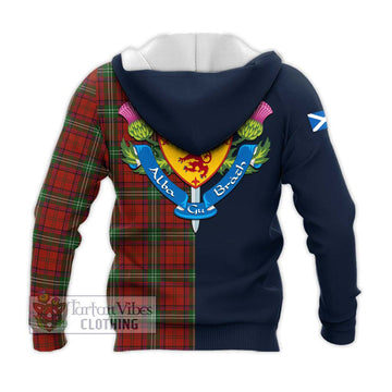 Seton Tartan Knitted Hoodie Alba with Scottish Lion Royal Arm Half Style - Tartan Vibes Clothing