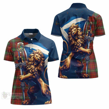 Seton Tartan Family Crest Women's Polo Shirt with Scottish Majestic Lion - Tartan Vibes Clothing