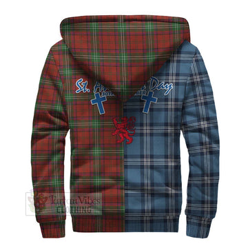 Seton Tartan Sherpa Hoodie Happy St. Andrew's Day Half Tartan Style - Tartan Vibes Clothing