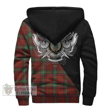 Seton Tartan Sherpa Hoodie with Family Crest and Military Logo Style - Tartan Vibes Clothing