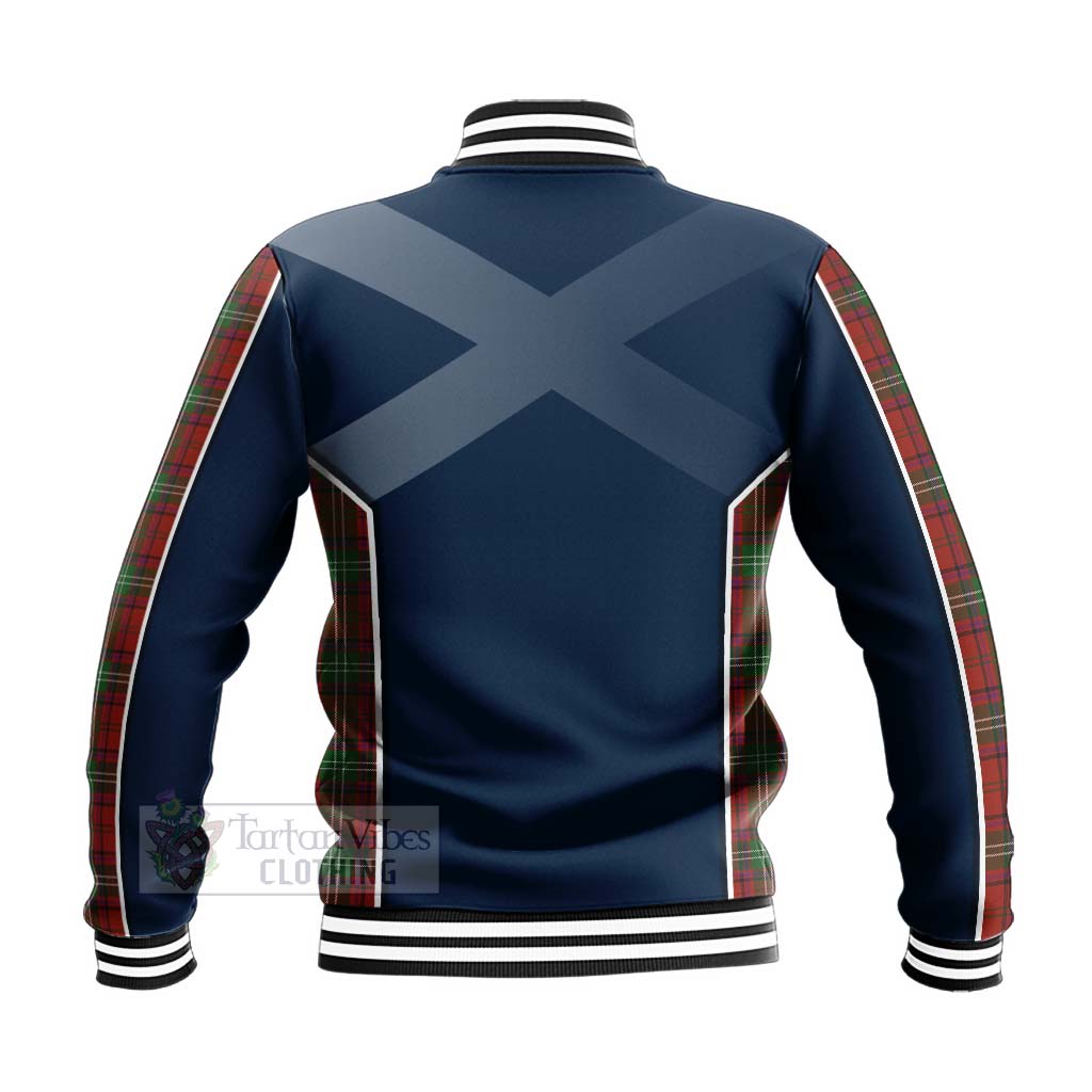 Tartan Vibes Clothing Seton Tartan Baseball Jacket with Family Crest and Scottish Thistle Vibes Sport Style