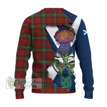 Tartan Vibes Clothing Seton Tartan Family Crest Knitted Sweater Scottish Thistle Celtic Inspired