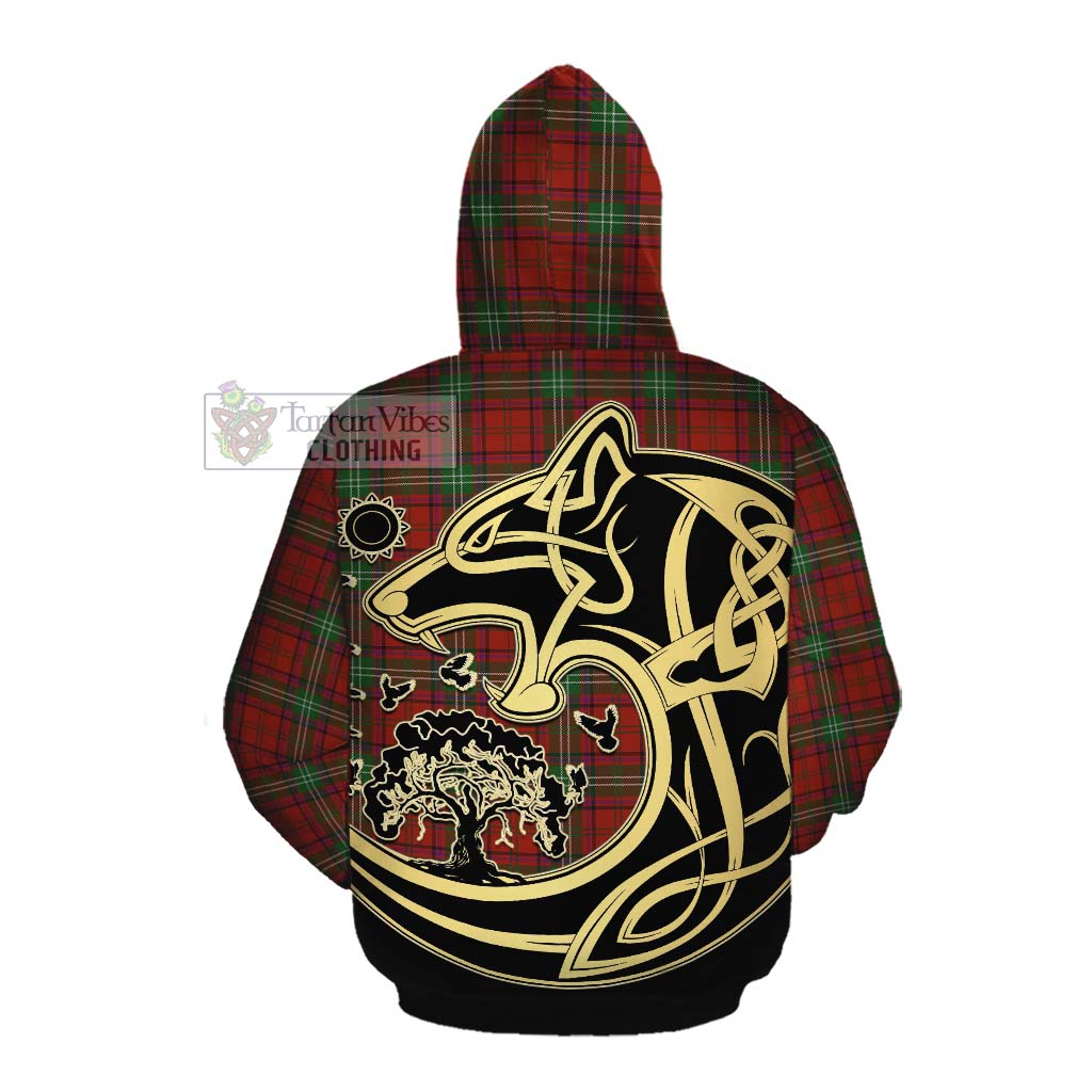 Seton Tartan Cotton Hoodie with Family Crest Celtic Wolf Style Pullover Hoodie - Tartan Vibes Clothing