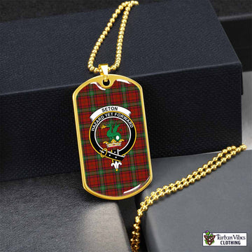 Tartan Vibes Clothing Seton Tartan Dog Tag Necklace with Family Crest