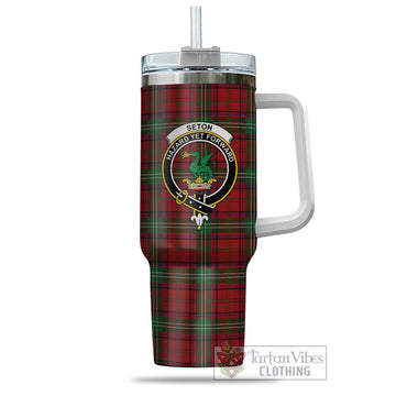 Seton Tartan Tumbler with Handle with Family Crest - Tartan Vibes Clothing