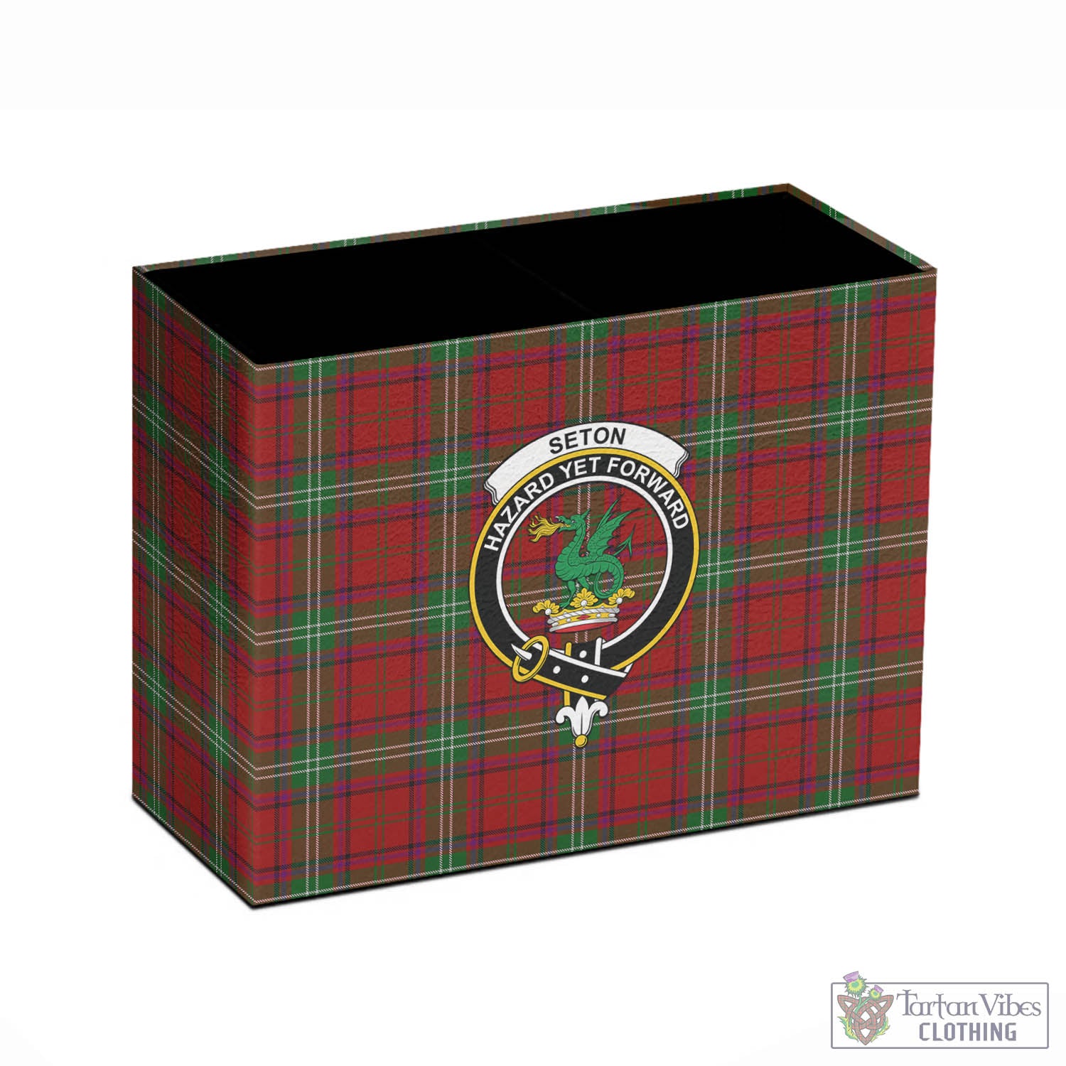 Seton Tartan Pen Holder with Family Crest - Tartan Vibes Clothing