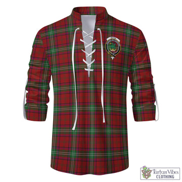 Seton Tartan Men's Scottish Traditional Jacobite Ghillie Kilt Shirt with Family Crest - Tartan Vibes Clothing