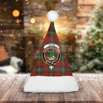 Seton Tartan Christmas Santa Hats with Family Crest - Tartan Vibes Clothing