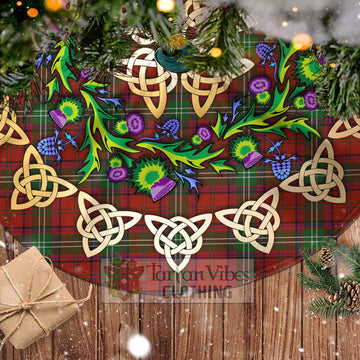 Tartan Vibes Clothing Seton Tartan Christmas Tree Skirt with Thistle Celtic Knot Style